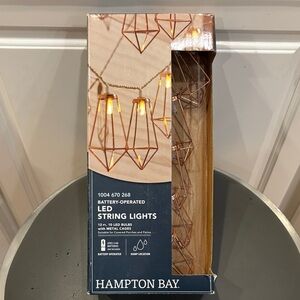 New Hampton Bay 12’ 10-light battery-operated LED string light with metal cages